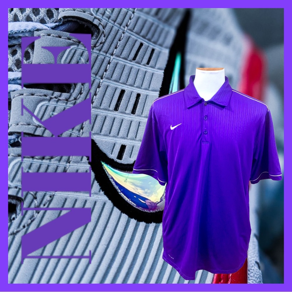 Men’s Nike Dri-Fit Short Sleeve Polo Short Purple Large